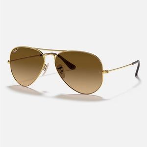 Ray Ban Polarized Aviator Gradients in Matte Gold/Brown